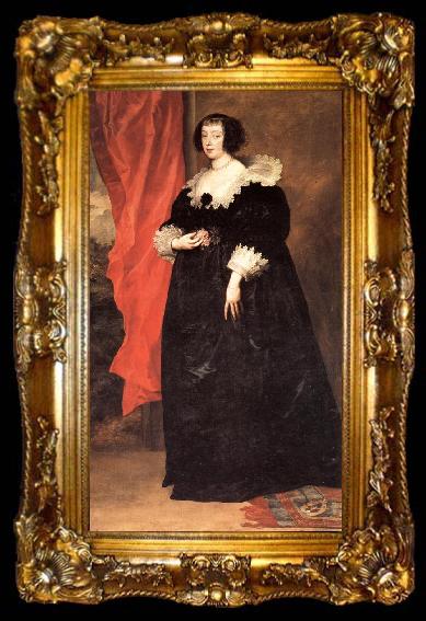framed  Anthony Van Dyck Portrait of Marguerite of Lorraine,Duchess of Orleans, ta009-2